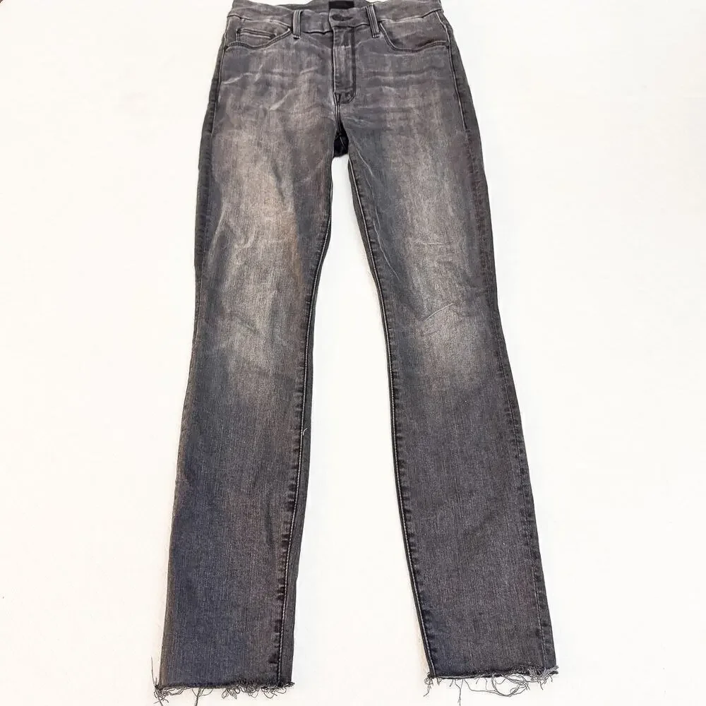Mother High Waisted Looker Ankle Fray Lighting Up Lanterns Denim Jeans Size 24